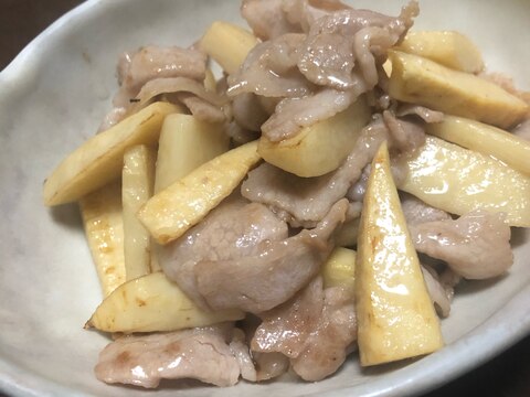 たけのこと豚肉の炒め物